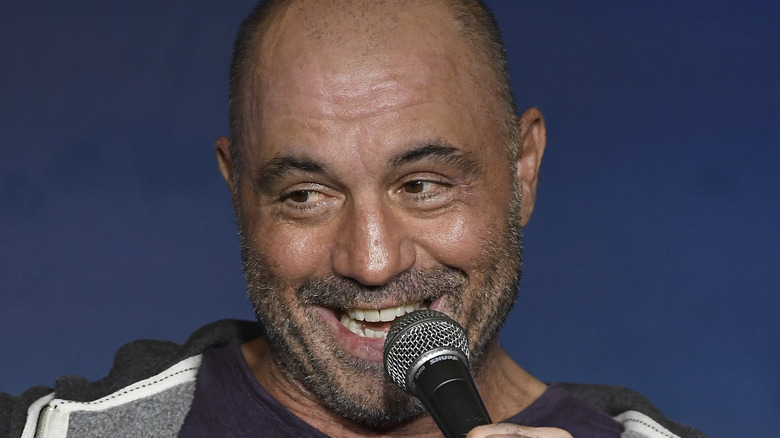 Joe Rogan talking into microphone