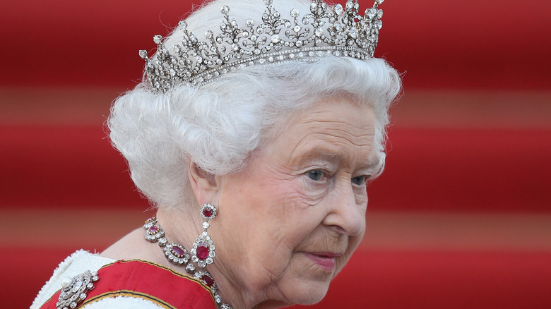 Queen Elizabeth II looking to the side