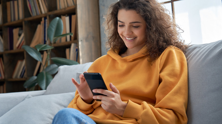 Woman checking phone 