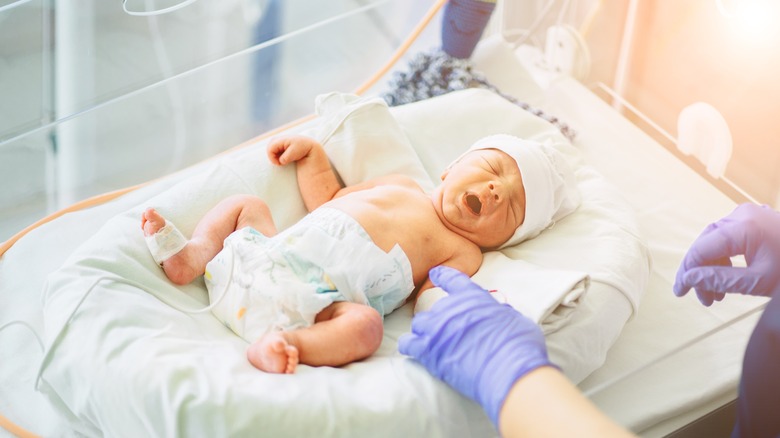 Premature baby in hospital