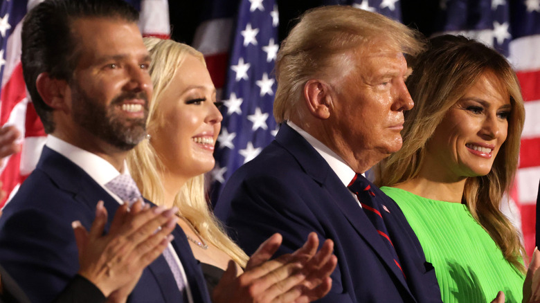 Donald Trump with Melania and two of his kids