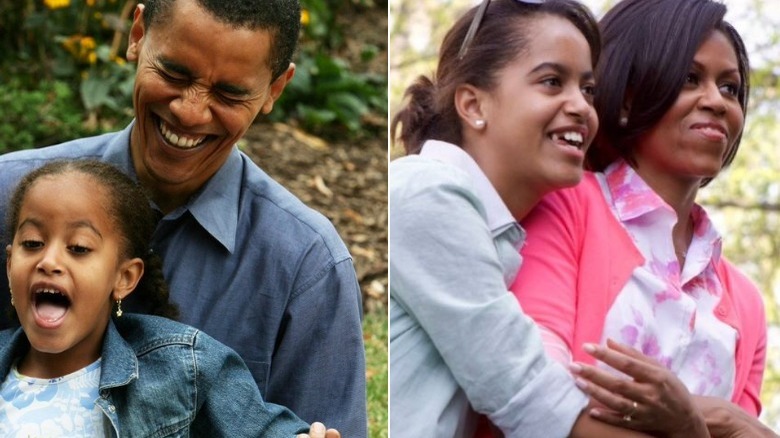 Malia with her parents