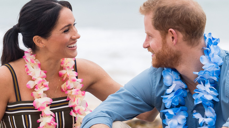 Meghan Markle and Prince Harry at the beach