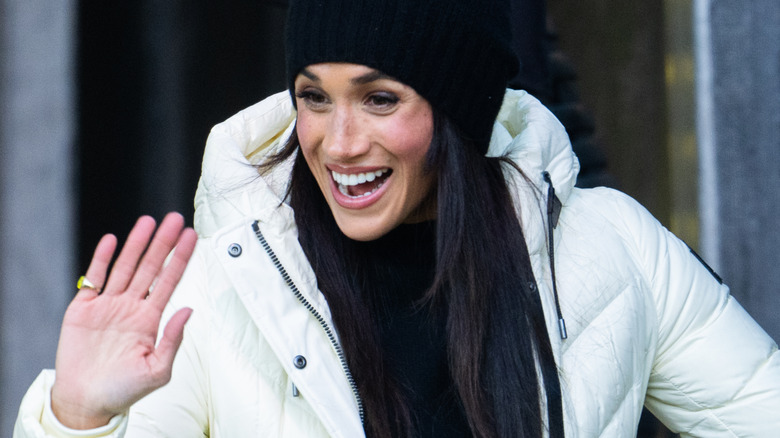 Meghan Markle, Duchess of Sussex waves