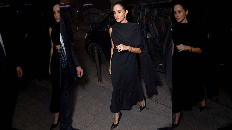 Meghan Markle walking into the Balenciaga show at Paris Fashion Week 2025