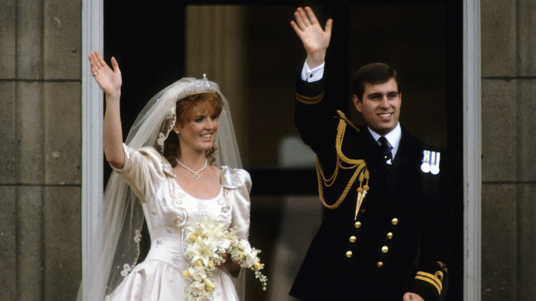 Prince Andrew andSarah Ferguson on their royal wedding day