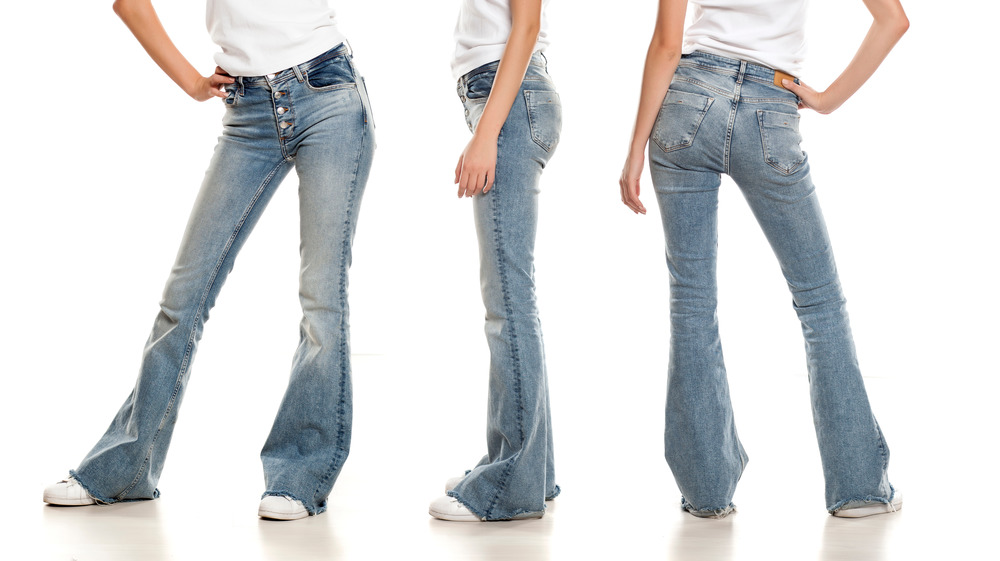 Bell-bottom jeans from different angles