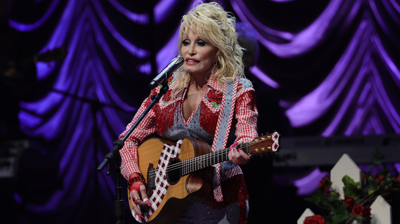 Dolly Parton performs on stage at ACL Live during Blockchain Creative Labs' Dollyverse event at SXSW during the 2022 SXSW Conference and Festivals on March 18, 2022 in Austin, Texas (2022)