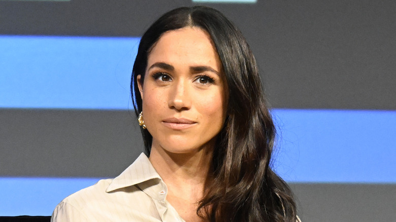 Meghan, Duchess of Sussex speaks onstage during the Breaking Barriers, Shaping Narratives: How Women Lead On and Off the Screen panel during the 2024 SXSW Conference and Festival at Austin Convention Center in Austin, Texas (2024)