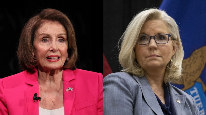 Split image of Nancy Pelosi and Liz Cheney