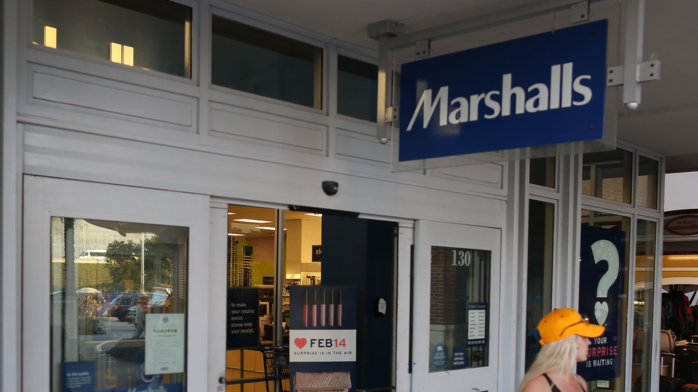 Customers walking out of Marshalls