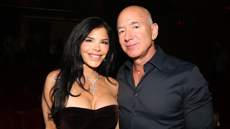 Lauren Sánchez Bezos and Jeff Bezos smiling