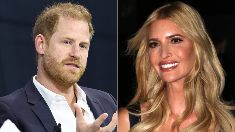 Split image of Prince Harry and Ivanka Trump