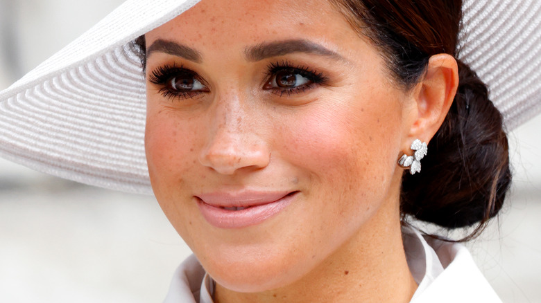 Meghan Markle smiling at Platinum Jubilee