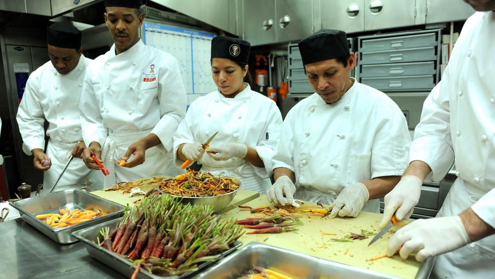 White House kitchen staff preparing