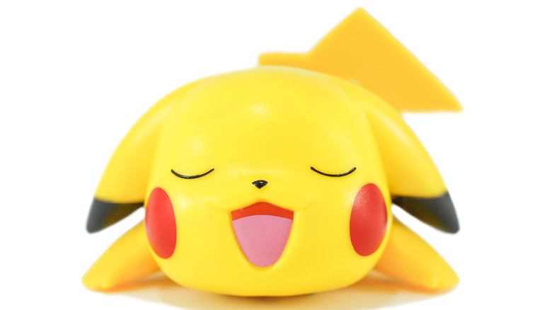 Pikachu laying on its stomach