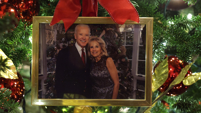 image of joe and jill biden in the christmas tree