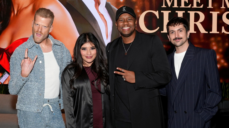 Matt Sallee (third from right) with Pentatonix at the "Meet Me Next Christmas" premiere in 2024