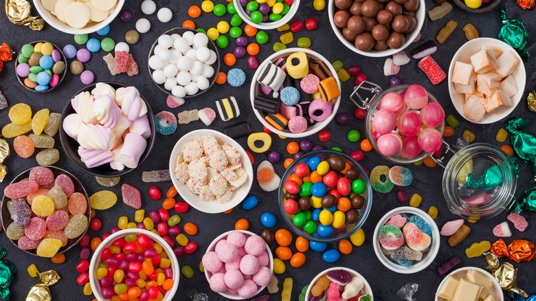 An assortment of candy on the table 