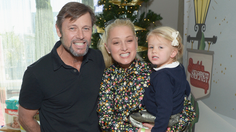 Katherine LaNasa, Grant Show, and Eloise McCue Show smiling at L.A. Family Housing charity event in 2016
