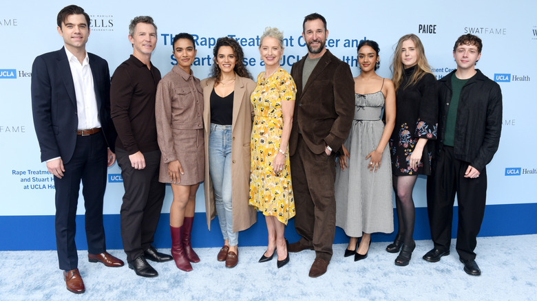 The cast of "The Pitt" posing on step-and-repeat