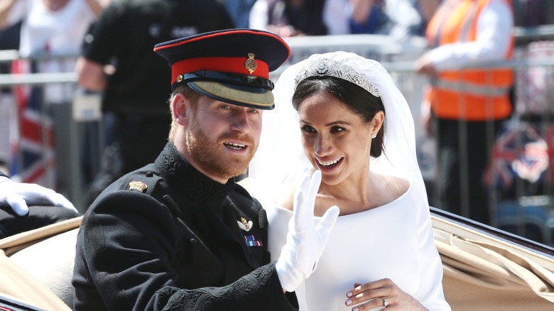Prince Harry and Meghan Markle photographed on their wedding day, May 19, 2018