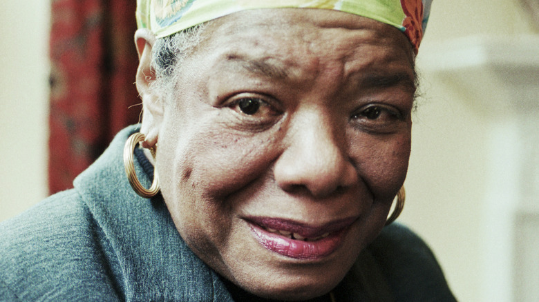 Maya Angelou posing for photo