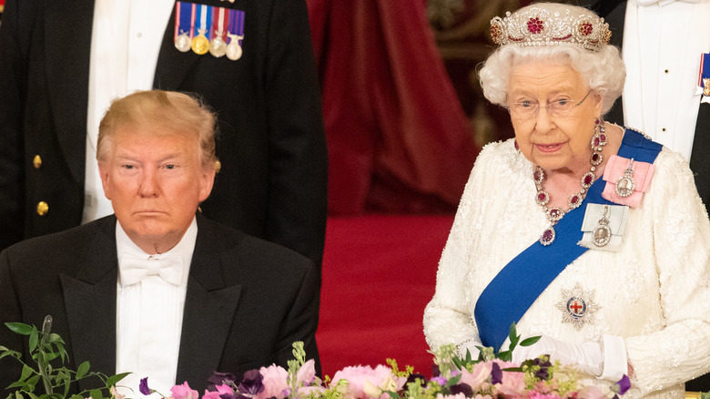 Donald Trump and Queen Elizabeth II 