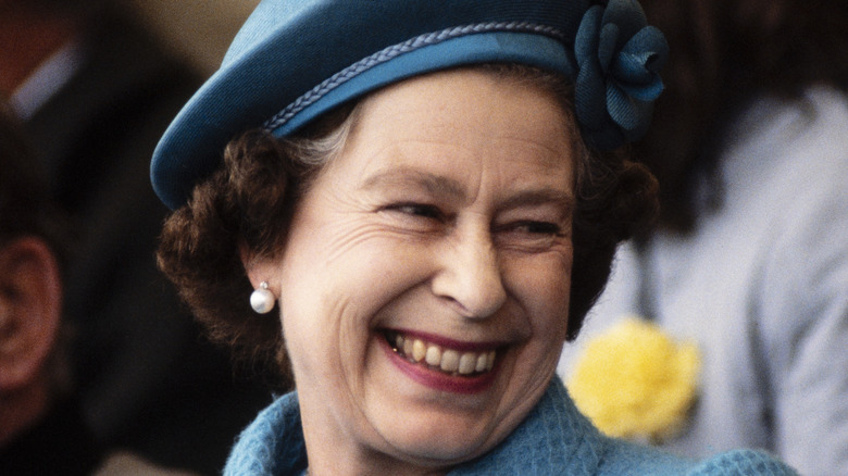 Queen Elizabeth at a horse show in 1985