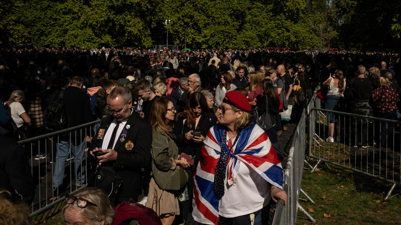 Mourners in London, England 