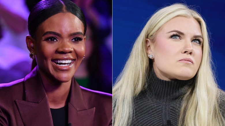 Split image of Candace Owens and Erika Kirk