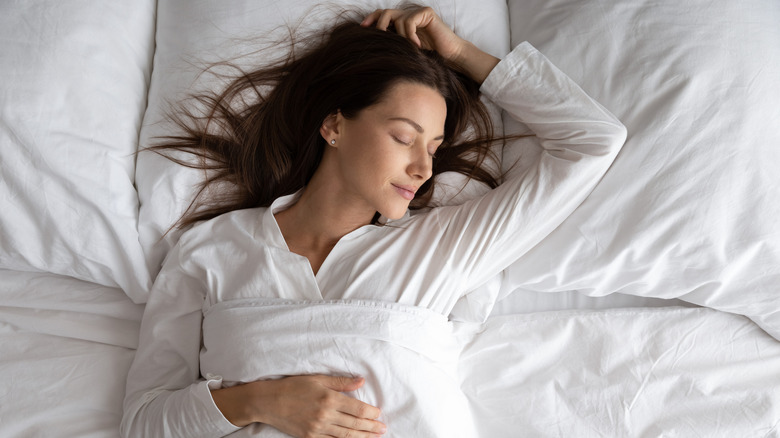 Woman sleeping restfully