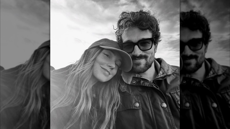 Black and white selfie of Syd Widziszewski-Kelly and Paul Anthony Kelly