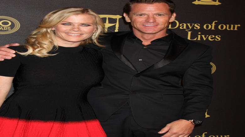 Alison Sweeney and David Sanov pose for a picture