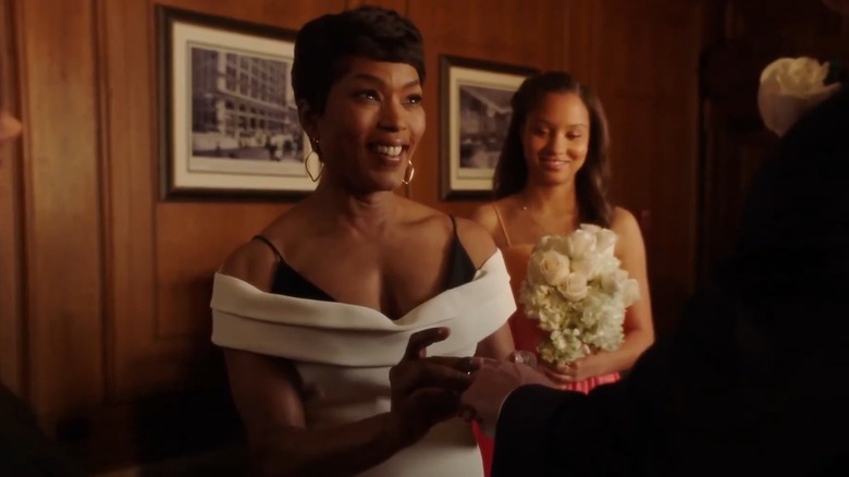 Angela Bassett as Athena on her wedding day on 9-1-1