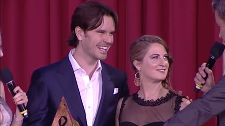 Graham Wardle with his ex-wife Allison on Dancer Against Cancer in 2018