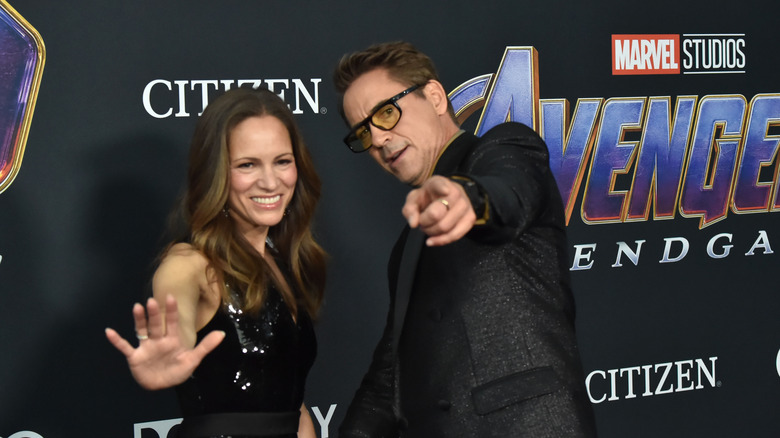Robert Downey Jr and his wife attends the World Premiere of Walt Disney Studios Motion Pictures "Avengers: Endgame" at Los Angeles Convention Center on April 22, 2019 in Los Angeles, California.