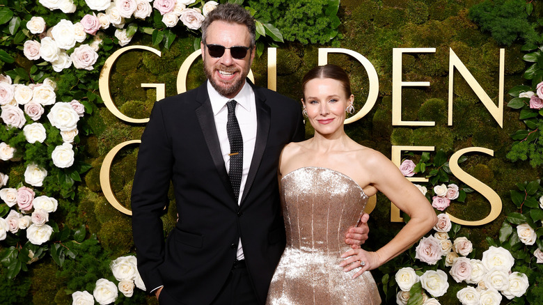Dax Shepard and Kristen Bell attending the Golden Globe Awards (2025)