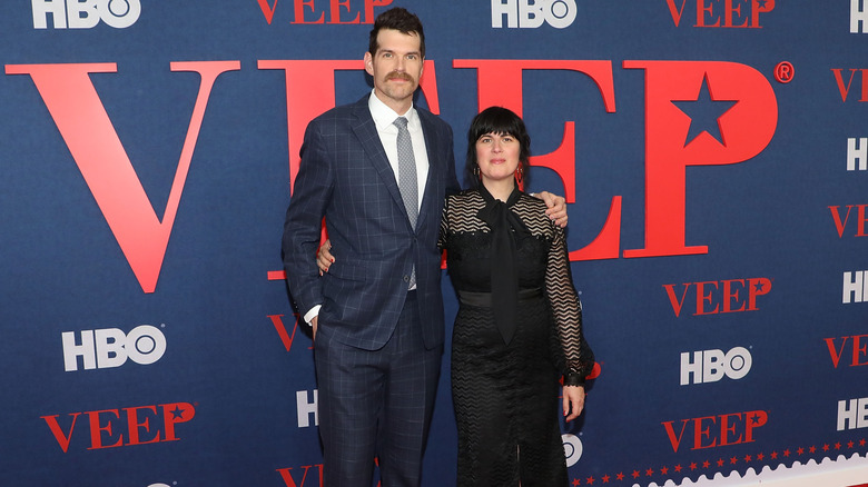Timothy Simons and Annie Simons attending the premiere of the final season of "Veep" at Alice Tully Hall (2019)