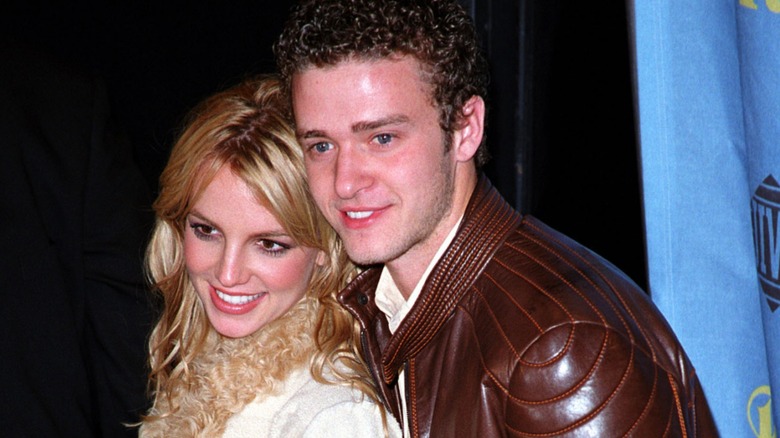 Britney Spears and Justin Timberlake smiling