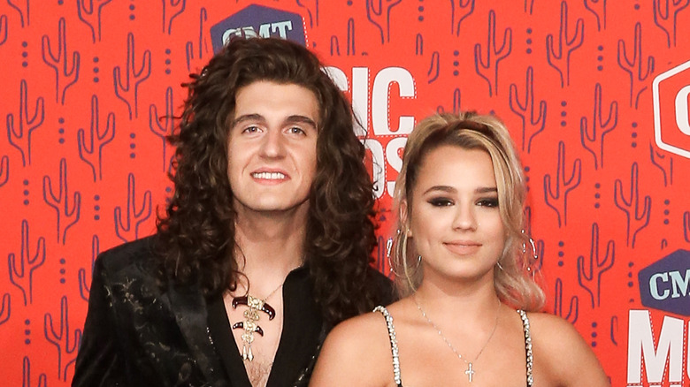  Cade Foehner (L) and Gabby Barrett attend the 2019 CMT Music Awards