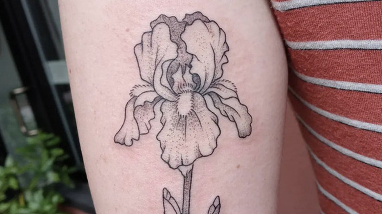 Handpoked iris tattoo by Kelli Kikcio  Tattoogridnet