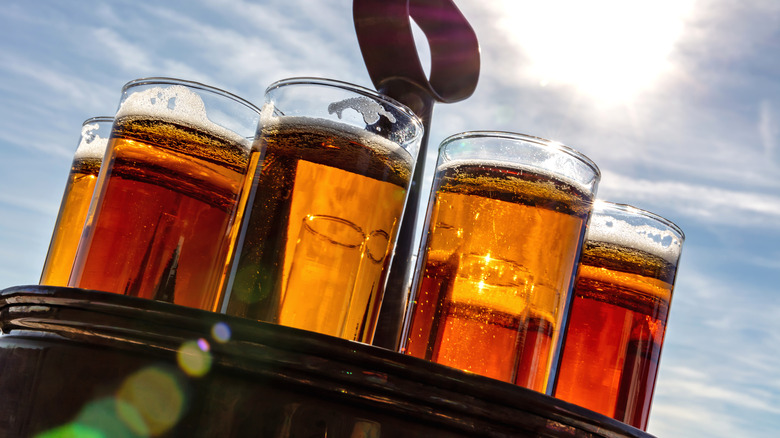 beer on tray