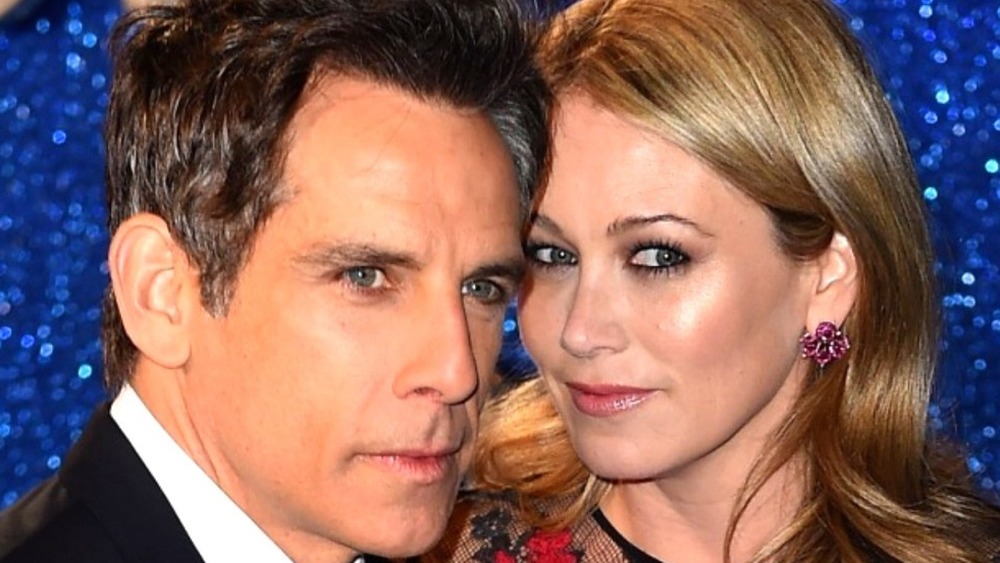 Ben Stiller and Christine Taylor posing