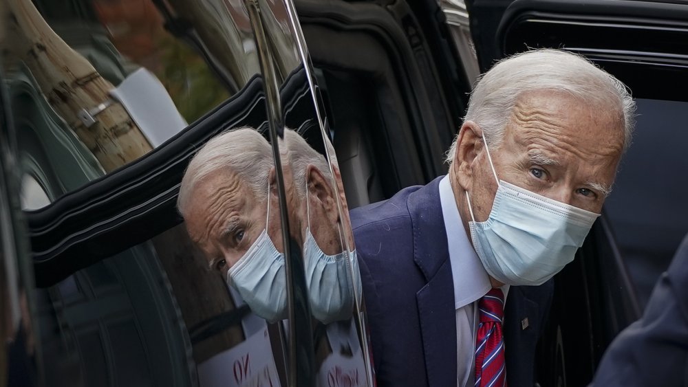 Joe Biden leaving a car