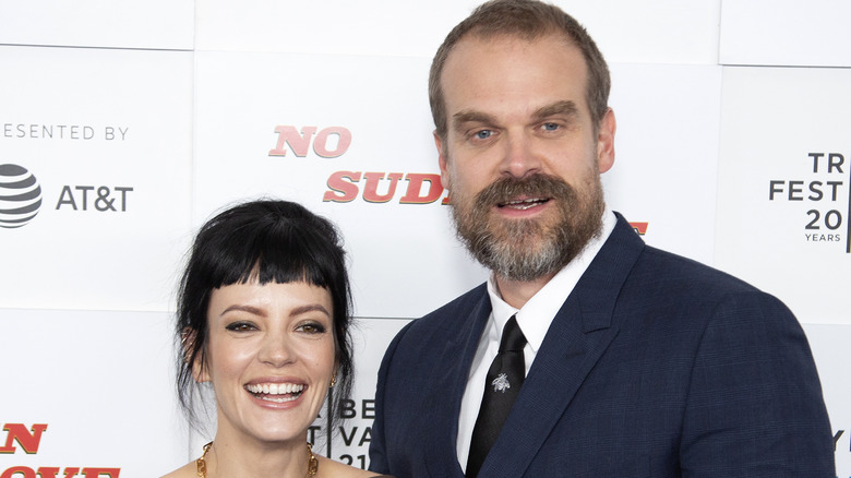 David Harbour and Lily Allen on the red carpet