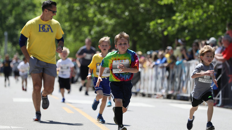 Children in a running race.