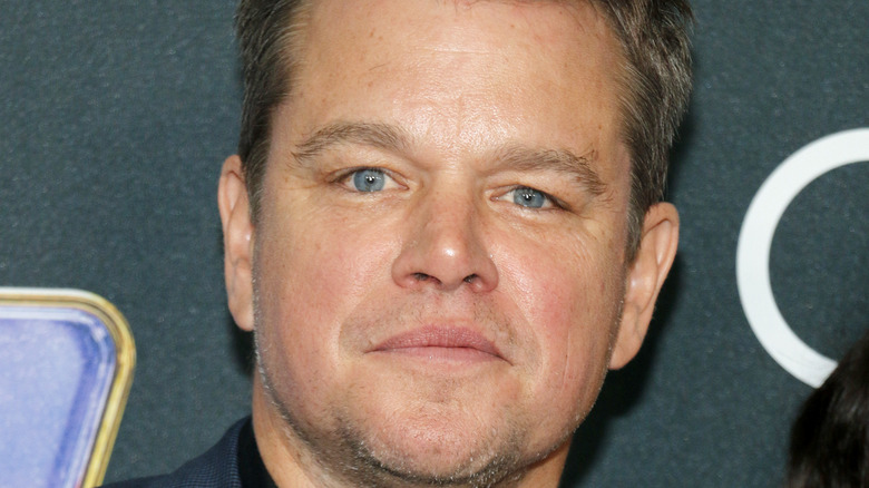 Matt Damon poses on red carpet