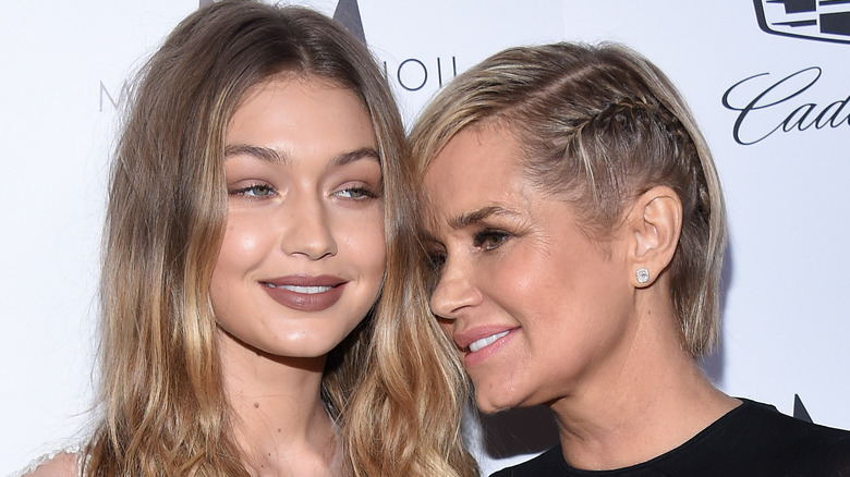 Gigi Hadid and Yolanda Hadid smiling