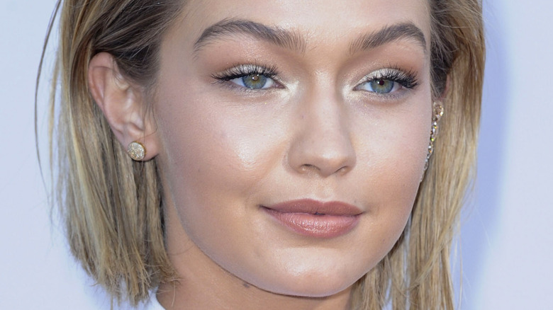 Gigi Hadid smizing